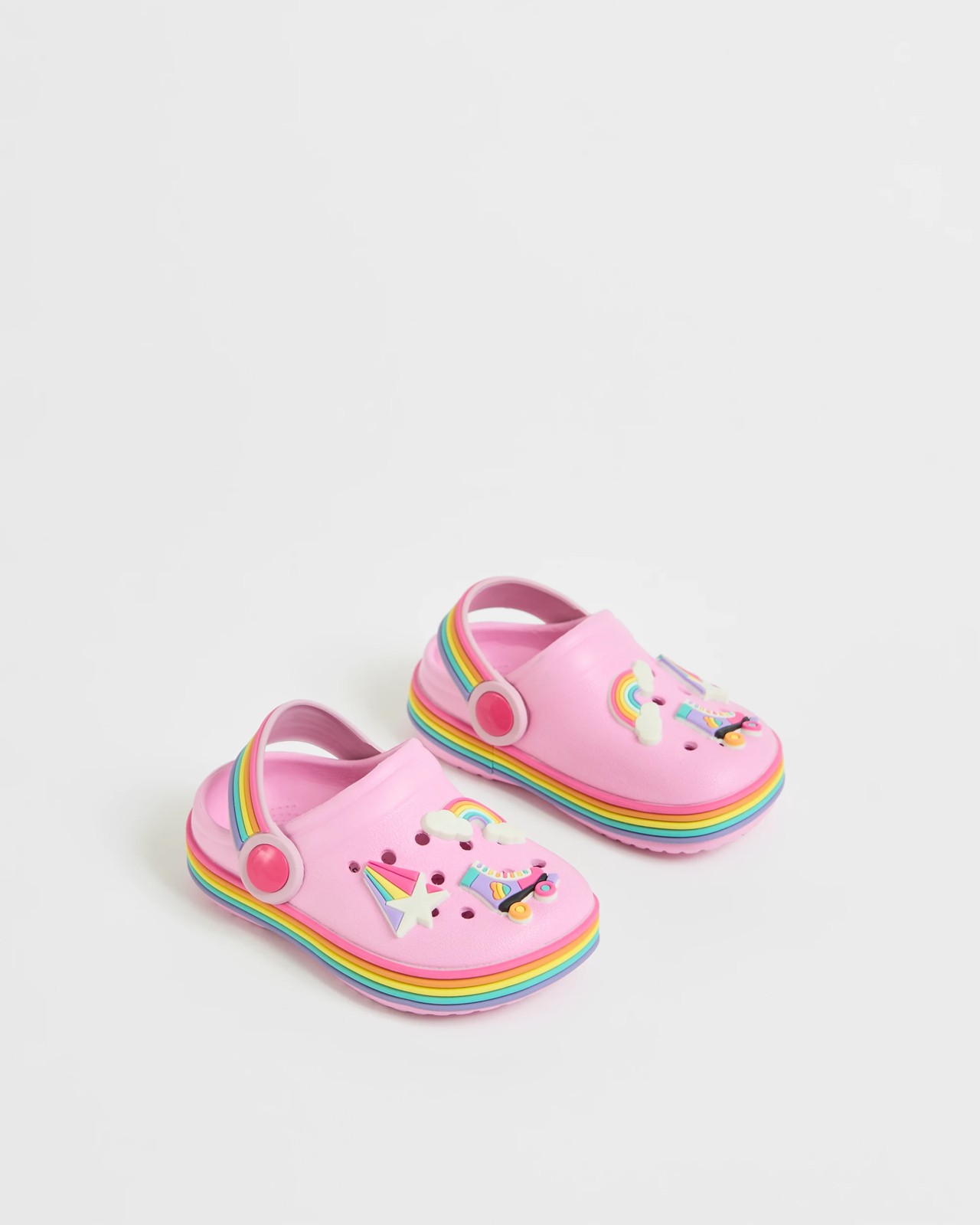 First Walker/Junior Icon Rainbow Bright Clogs - Pink 2 of 3