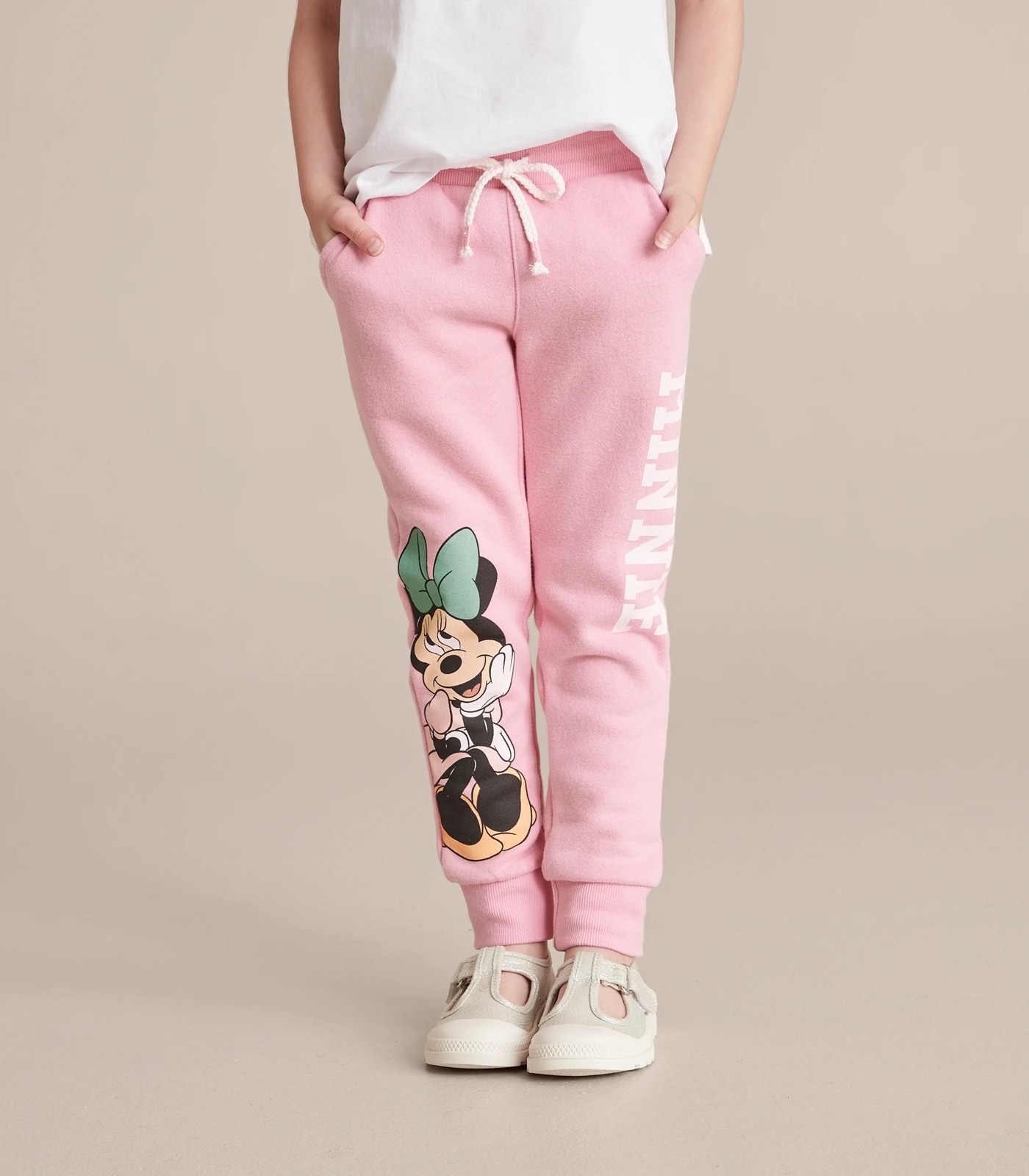 Shop Minnie Mouse Print Joggers with Tape Detail Online