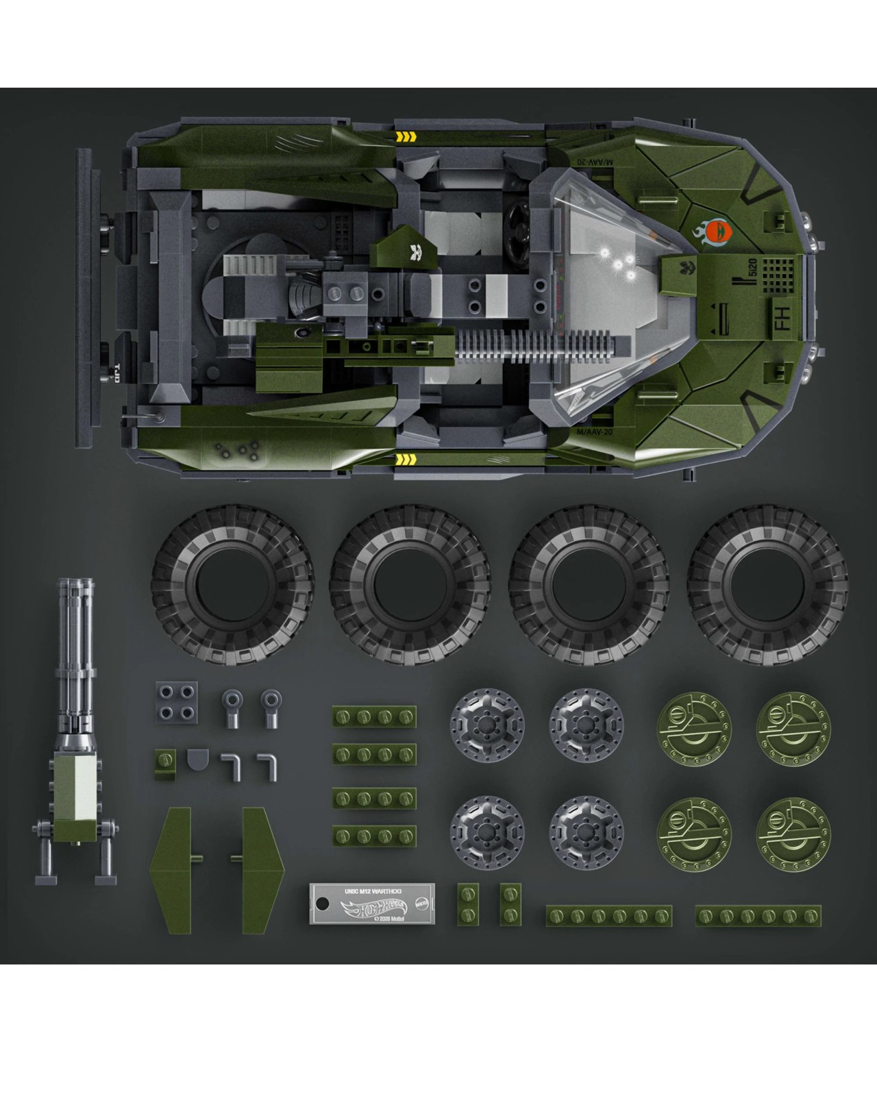 Hot Wheels Halo UNSC M12 Warthog Building Toy Kit 4 of 6