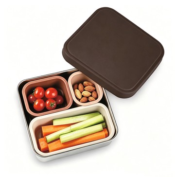 Anko Stainless Steel Silicone Lunch Box - Brown
