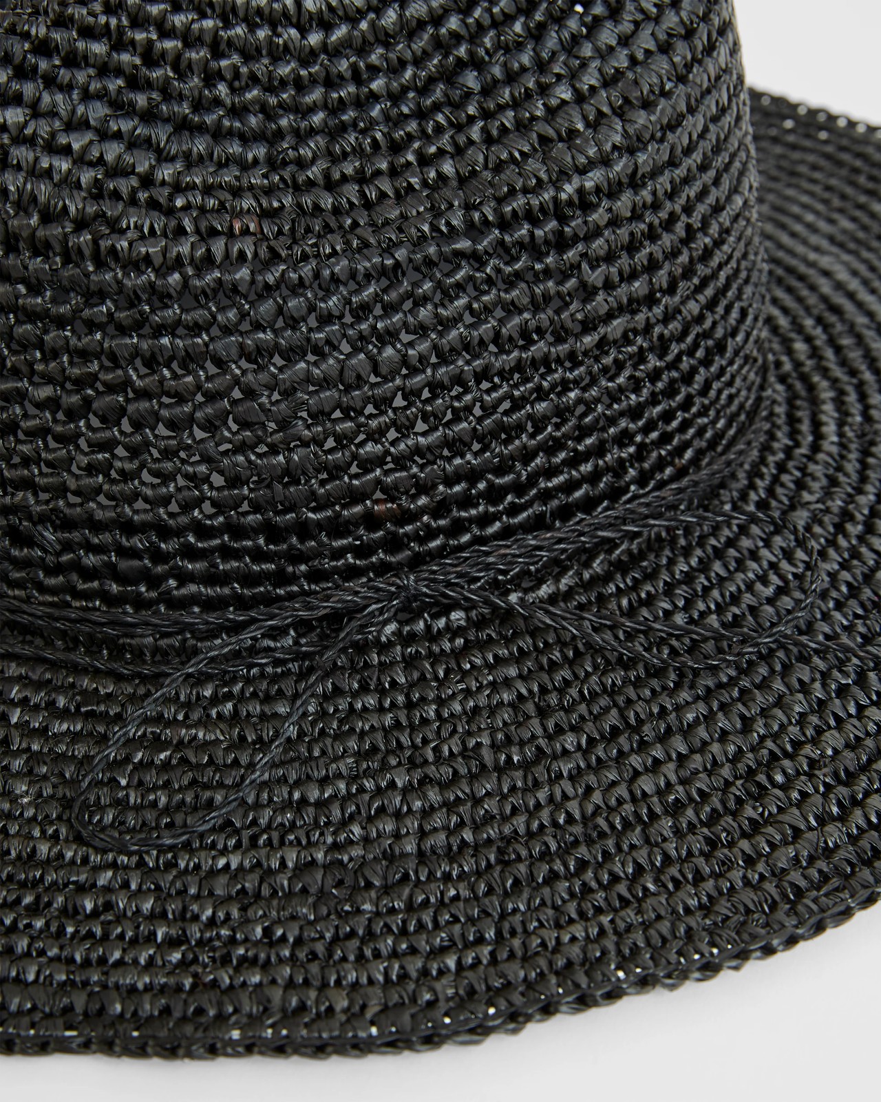 Packable Raffia Cowboy Hat - Black 2 of 2