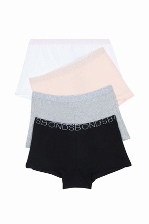 Bonds Girls 4 Pack Shortie