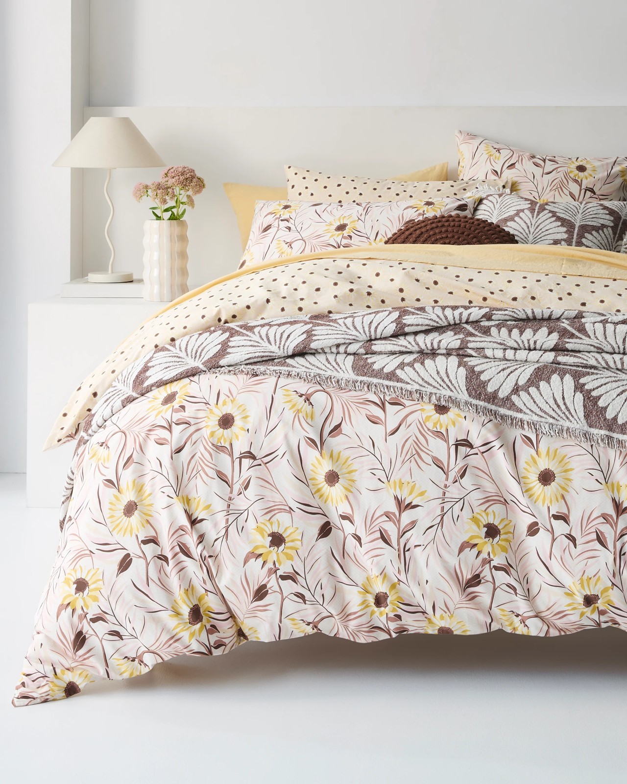 Maxie Sunflower Australian Cotton Quilt Cover Set 4 of 5
