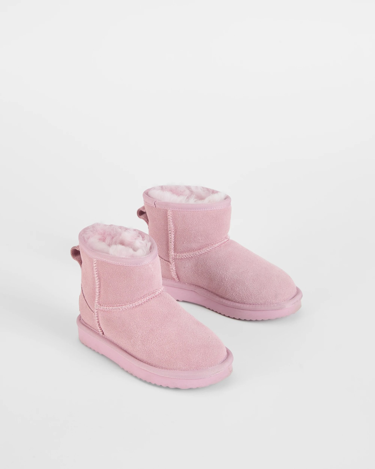 Girls Sheepskin and Leather Slipper Boot - Pink 4 of 6