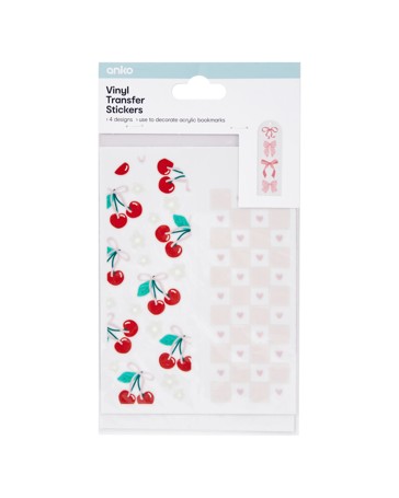 4 Piece Vinyl Transfer Stickers, Bookmarks - Anko
