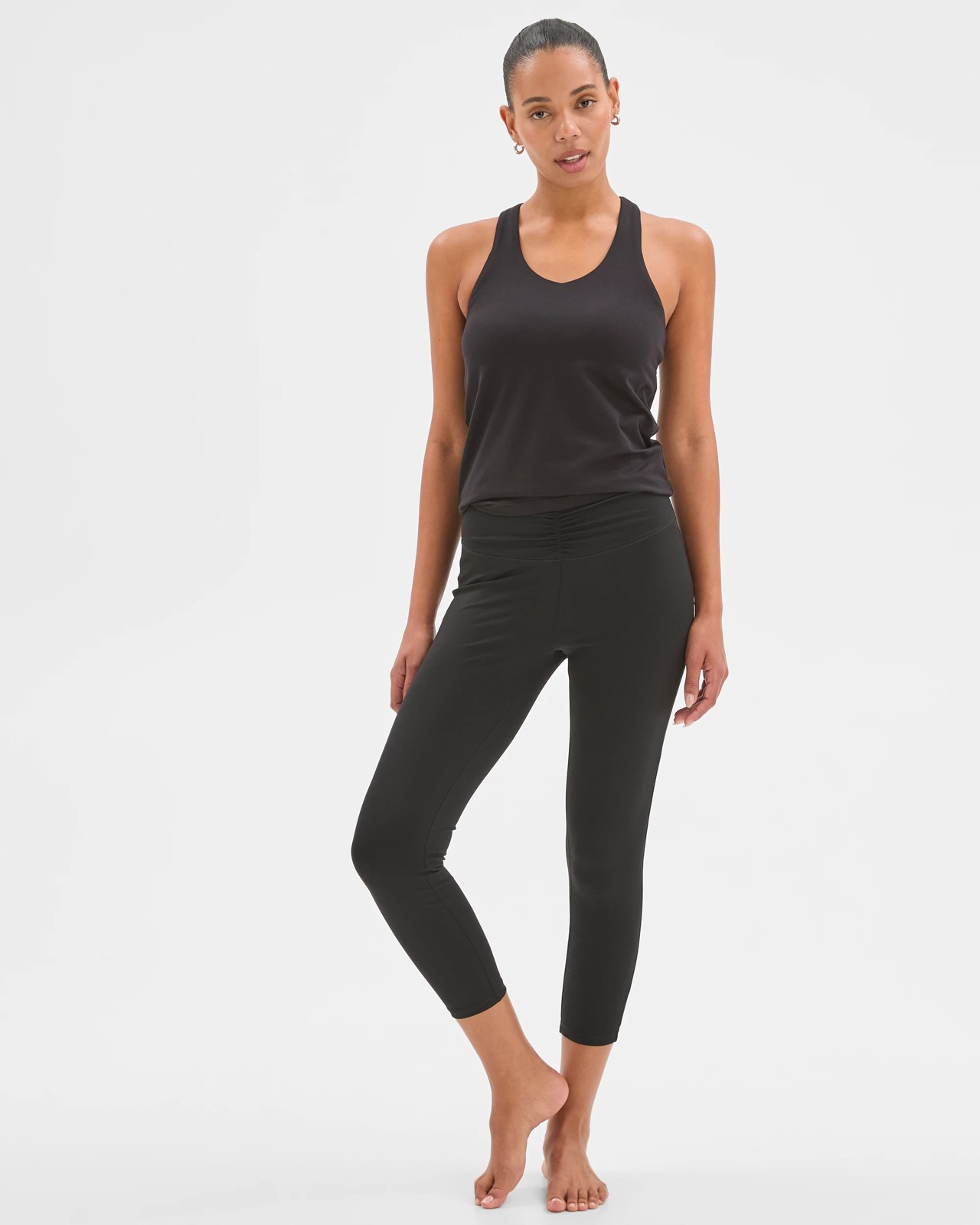 Active Studio Soft Ruched 7/8 Length Tights - Black 3 of 6