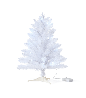 60cm (2ft) Light Up Mini White Christmas Tree - Anko