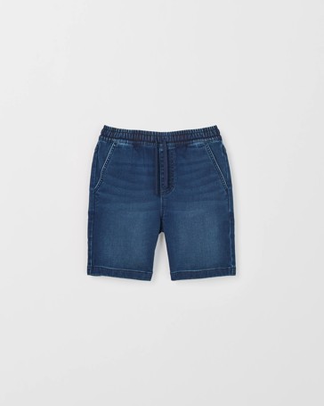 Elastic Waistband Denim Shorts