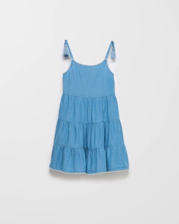 Australian Cotton Woven Tiered Dress