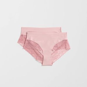 Womens Luna Smooth Touch Lace Bonded Waist Midi Briefs 2 Pack product image