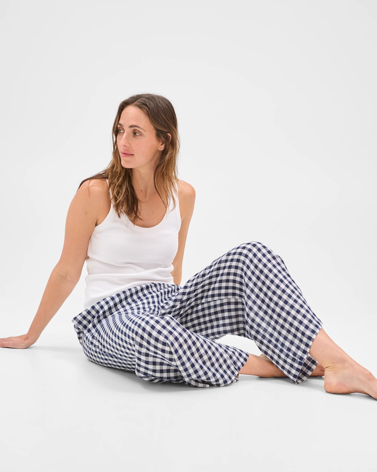 7/8 Length Sleep Pants - Navy Gingham 4 of 5