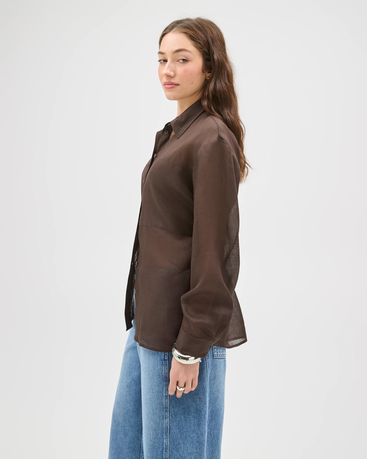 Lily Loves Sheer Shirt - Truffle 5 of 6
