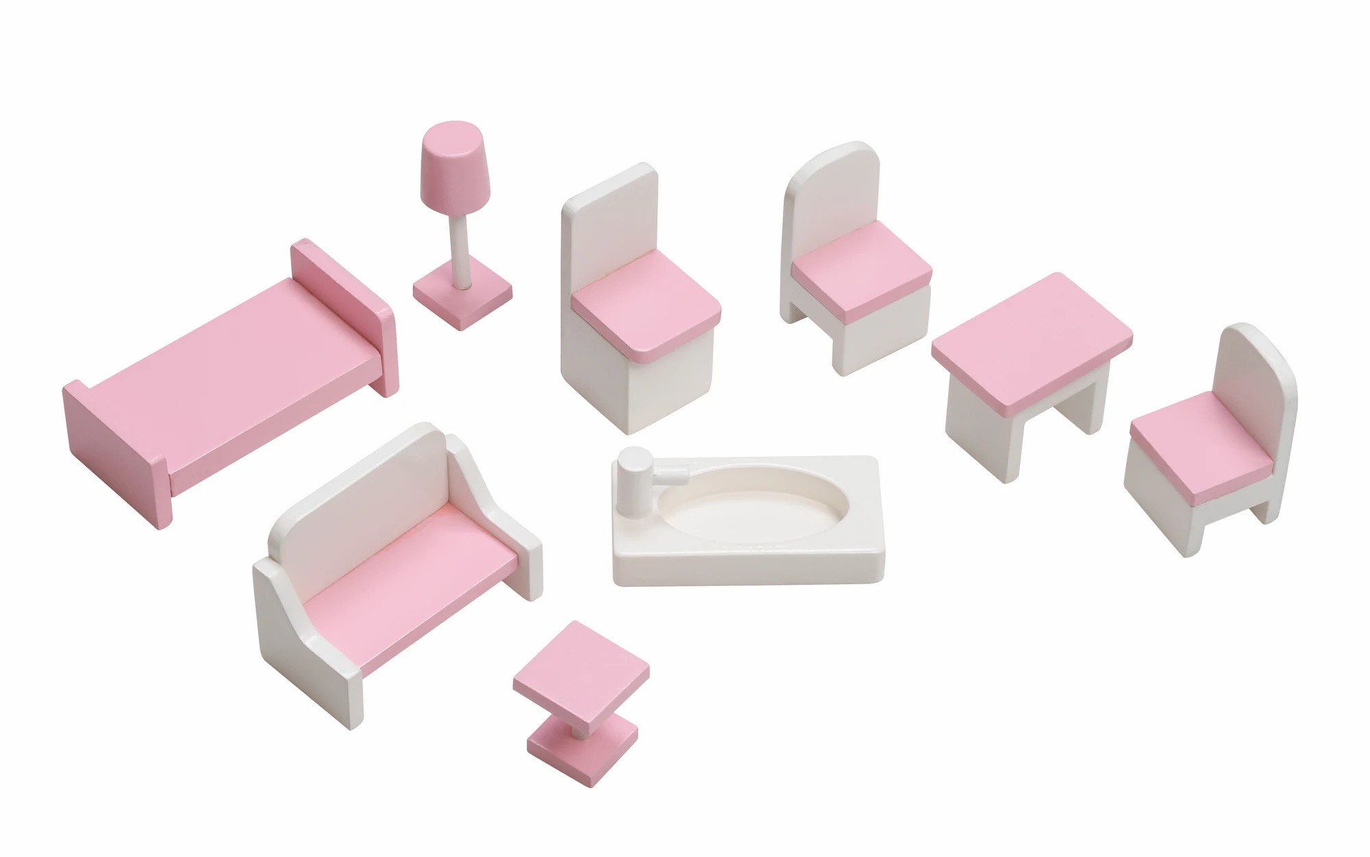 66928423 KYD-13599A WOODEN MINI DOLLHOUSE WITH FURNITURE (3)