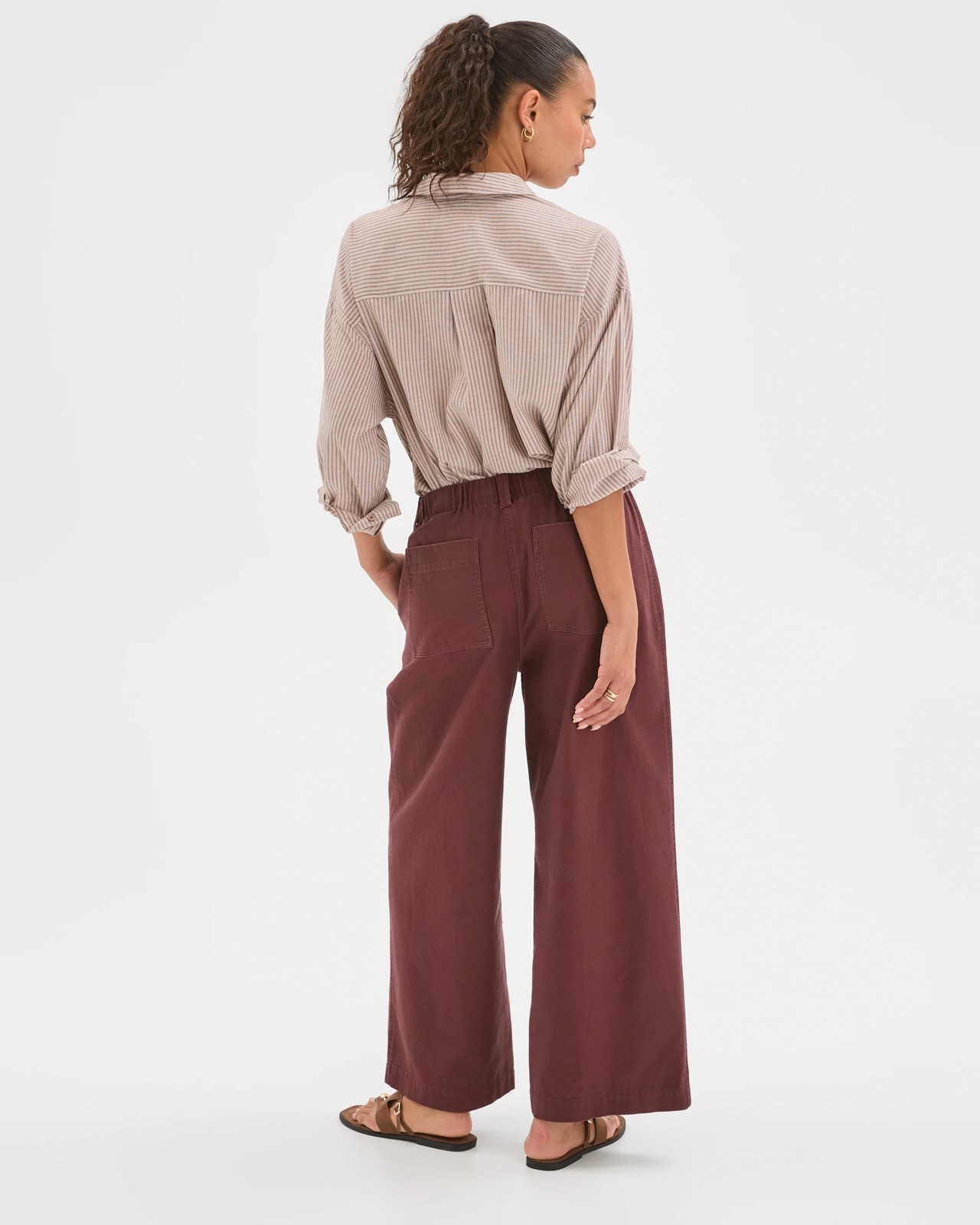 Australian Cotton Textured Cotton Pants - Chocolate Plum 6 of 6