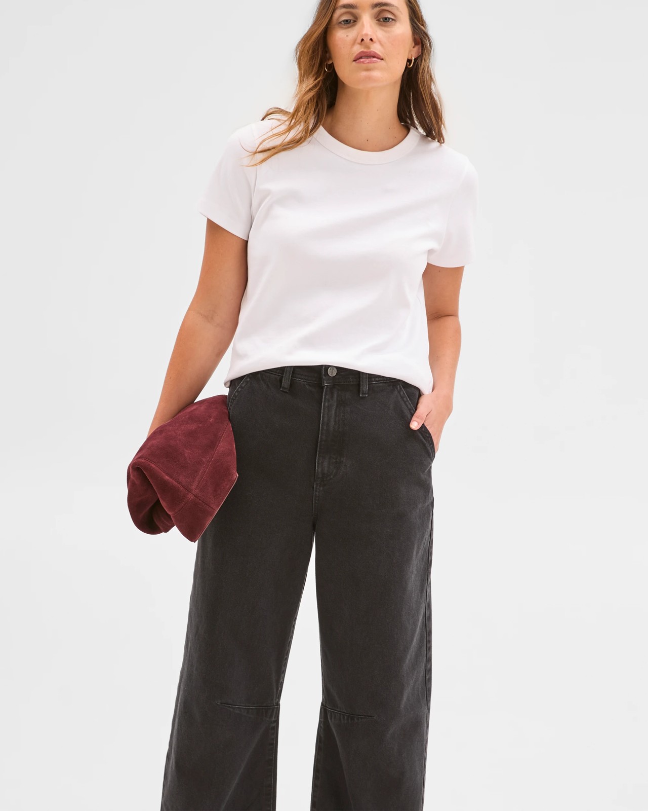 Cate Relaxed Barrel Denim Jeans - Clean Black 4 of 6