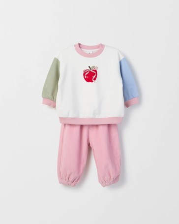 Baby Organic Cotton Fleece Sweater & Soft Cord Pants 2 Piece Set