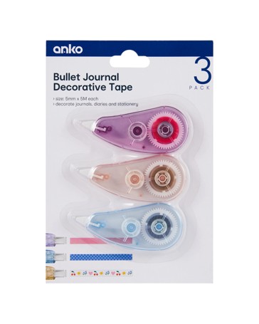 Anko 3 Pack Bullet Journal Decorative Tape