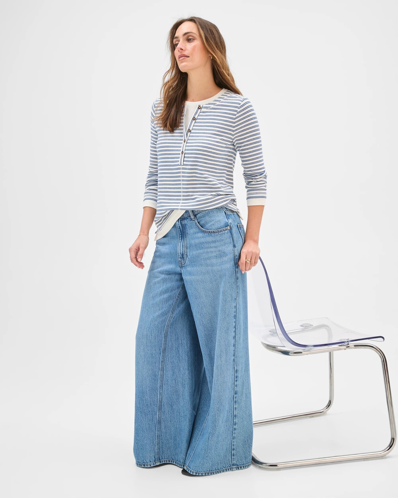 Soft Touch Henley Double Layer T-Shirt 5 of 6