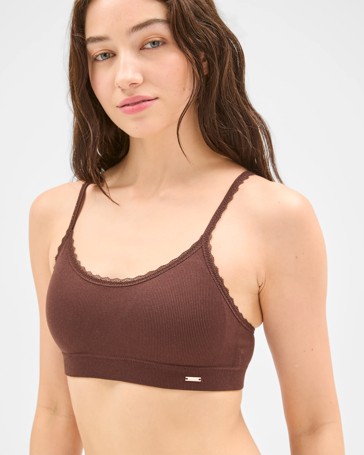 Lily Loves Rib and Lace Seamfree Crop Top