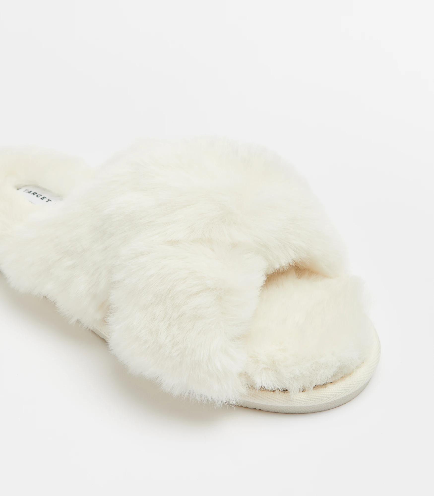 Womens Cross Over Slipper Scuff Lidia Cream