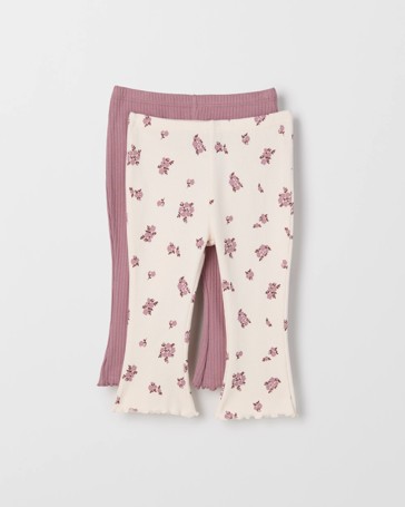 Baby Organic Cotton 2 Pack Baby Waffle and Rib Leggings