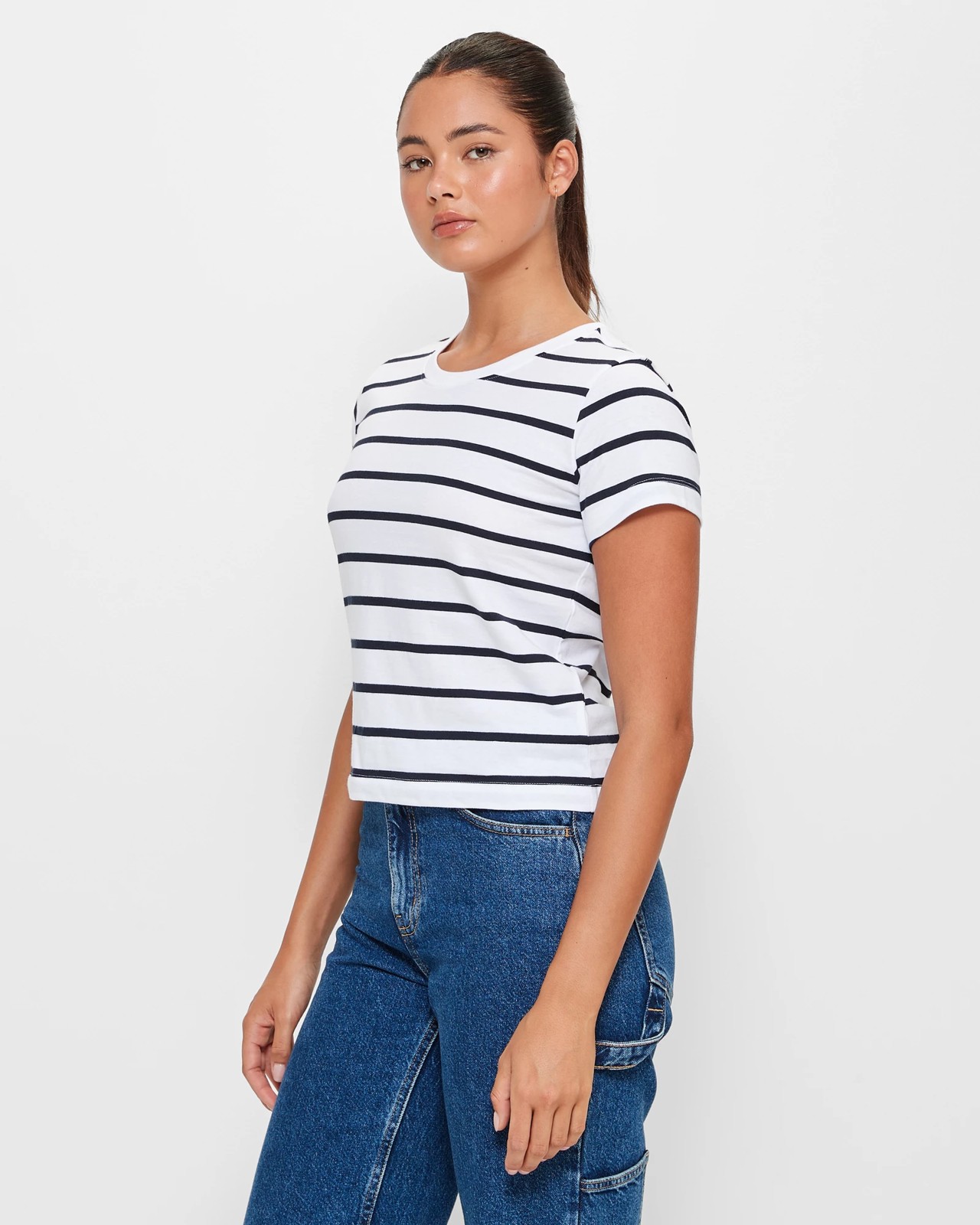 Essential T-Shirt - Lily Loves - White / Black Stripe | Target Australia