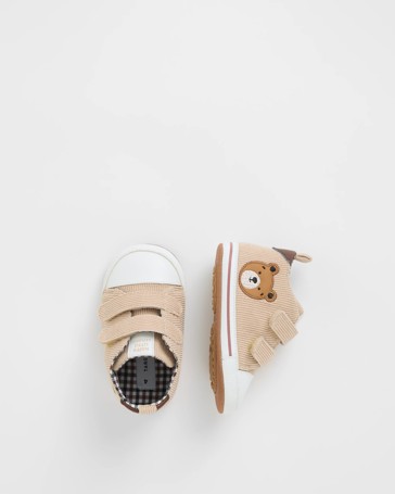 Baby Pre Walker Embroidered Bear Soft Sole Sneakers