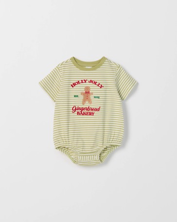 Baby Organic Cotton Short Sleeve Bubble Christmas Bodysuit