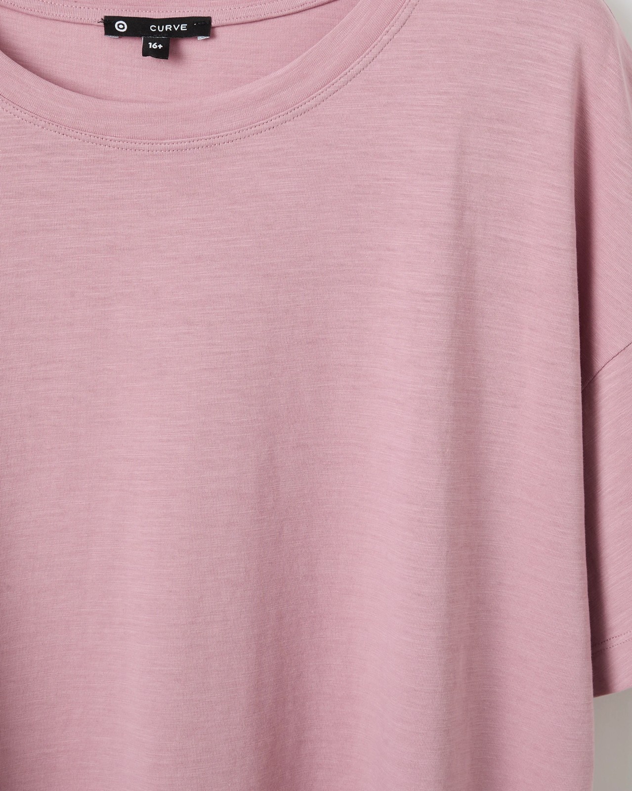 Plus Size Australian Cotton Slub Boxy T-Shirt - Whipped Berry 2 of 2