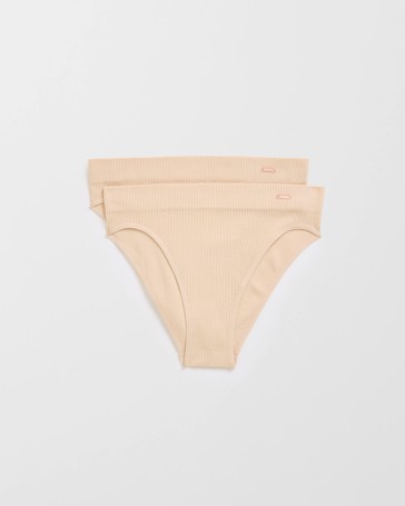 Lily Loves 2 Pack Ribbed Seamfree High Waisted Bikini Briefs