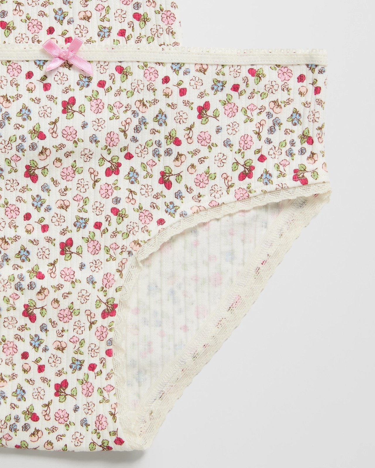 Maxx Australian Cotton Blend Younger Girls Design Rib Singlet and Briefs Set - Multi Floral 3 of 3