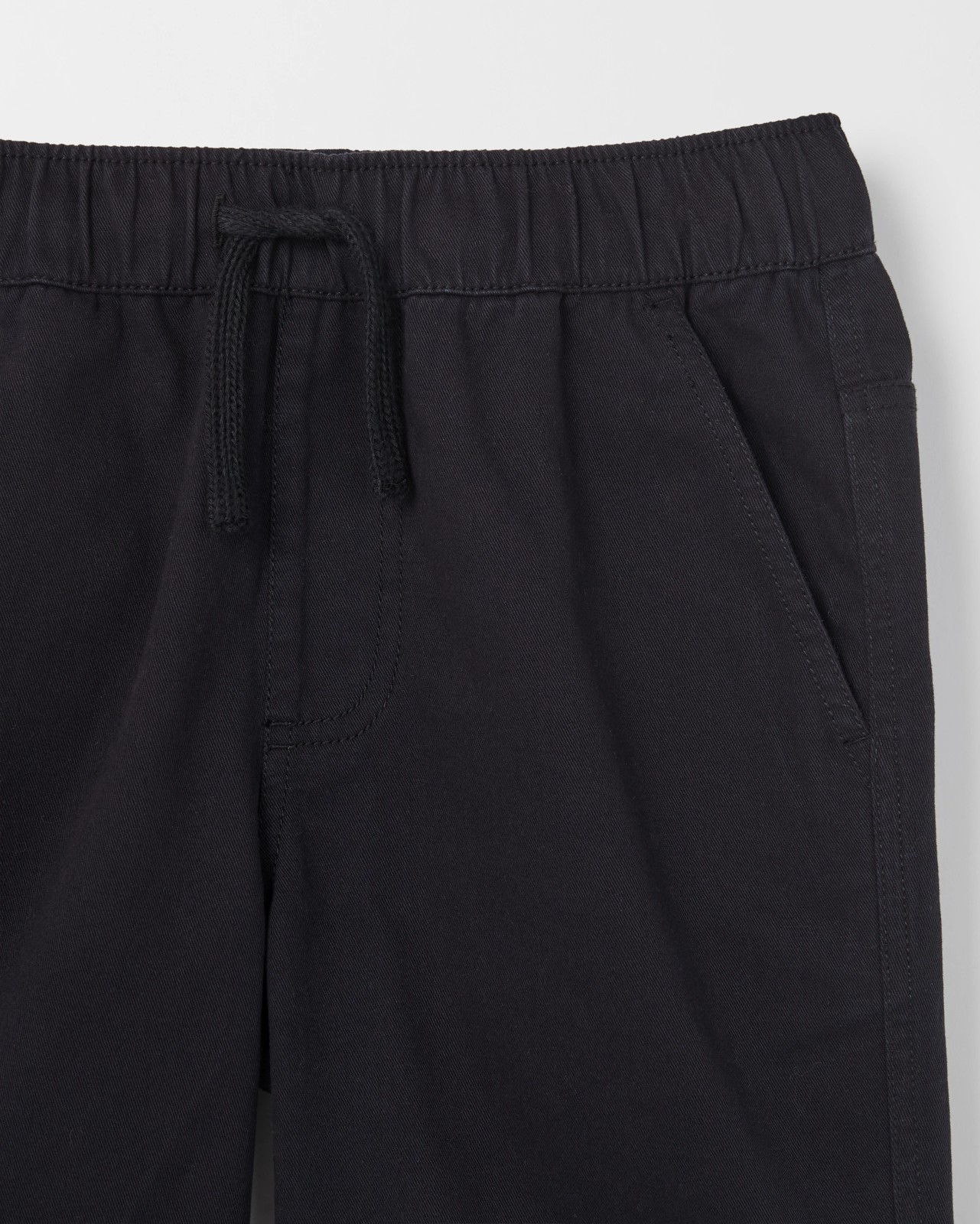Elastic Waist Chino Shorts - Black 2 of 2