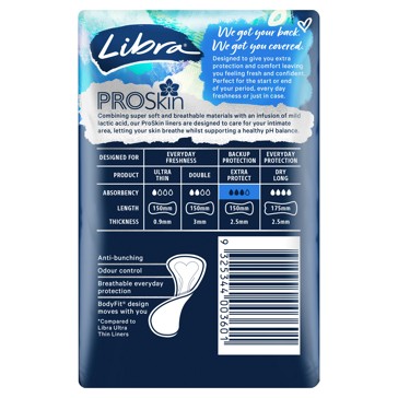 Libra ProSkin Extra Protect Liners - 30 Pack