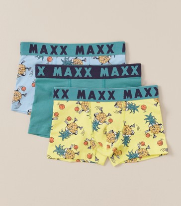 3 Pack Maxx Print Fitted Trunks