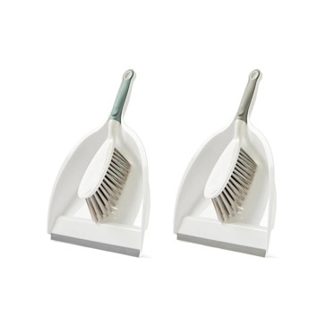 Dustpan and Brush, White and Grey - Anko