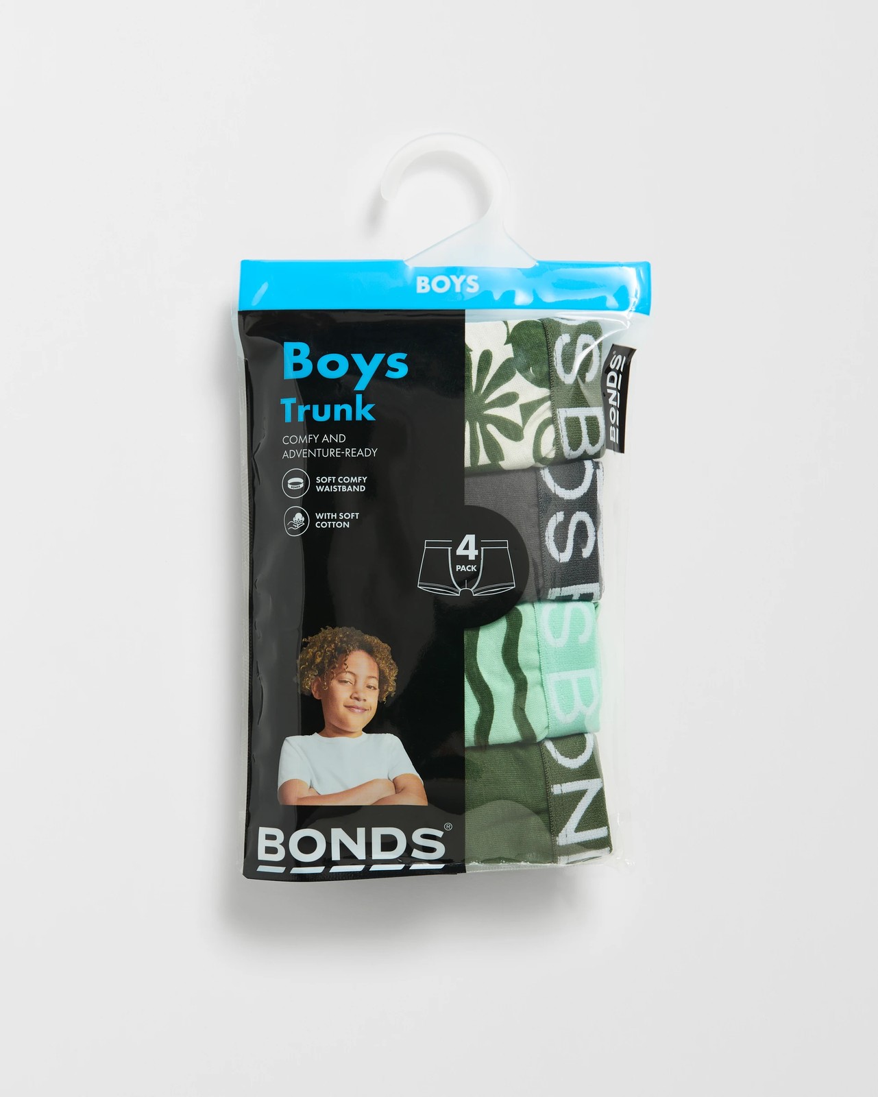 Bonds Cotton 4 Pack Boys Trunks - Multi Freestyle Flicks 6 of 6