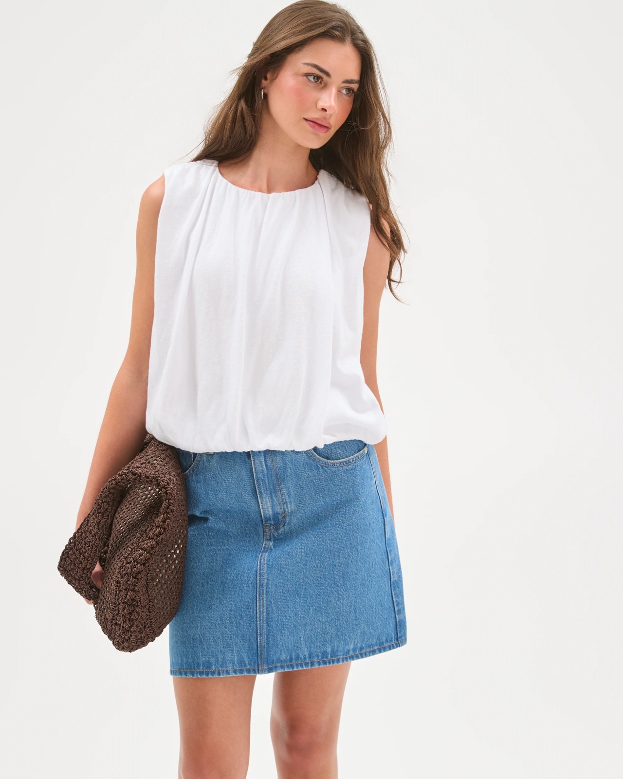 Petites Denim Mini Skirt 3 of 5