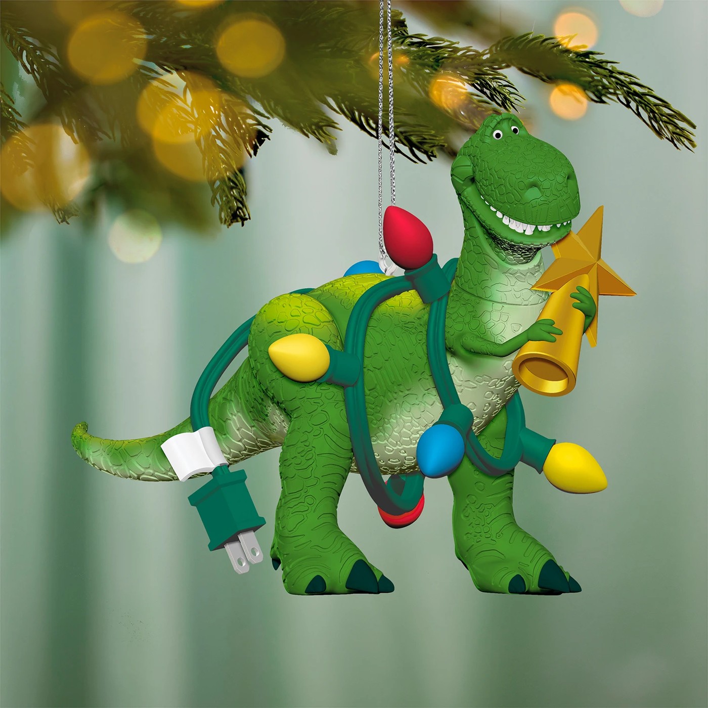 Hallmark Keepsake Disney and Pixar Toy Story Wrapped-Up Rex Christmas Tree Ornament 2 of 6