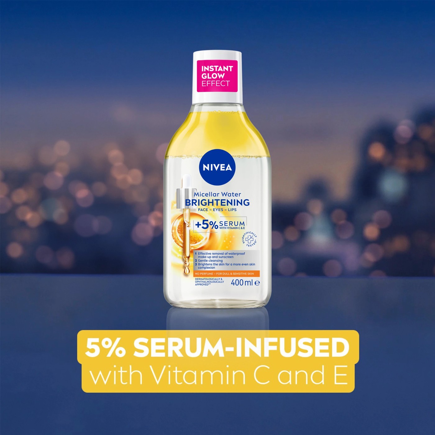 Nivea Brightening Micellar Water 400ml - 5% Serum with Vitamin E and C and Amino Acid Complex 3 of 6