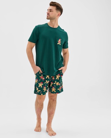 Maxx Australian Cotton Short Sleeve Top & Shorts Christmas Pyjama Set