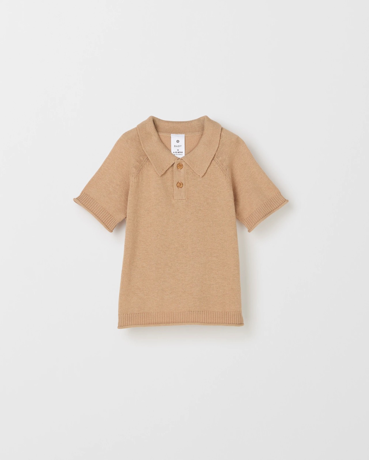 Baby True Knit Polo Top - Taupe 4 of 5