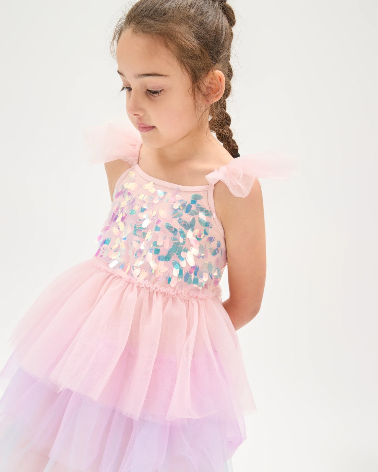 Occasion Mermaid Sequin Tulle Dress 3 of 5