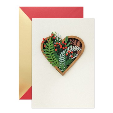 Signature Berries Heart Christmas Card - Hallmark