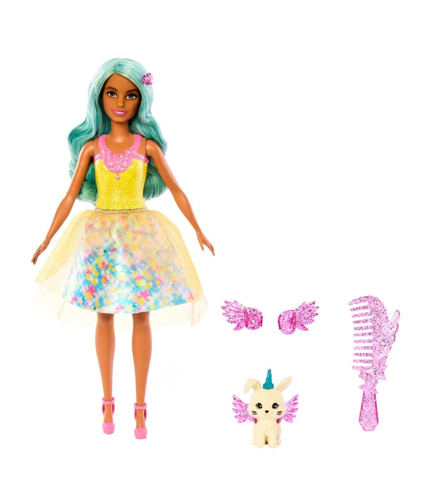 Barbie doll with 3 discount fairytale outfits and fantasy accessories