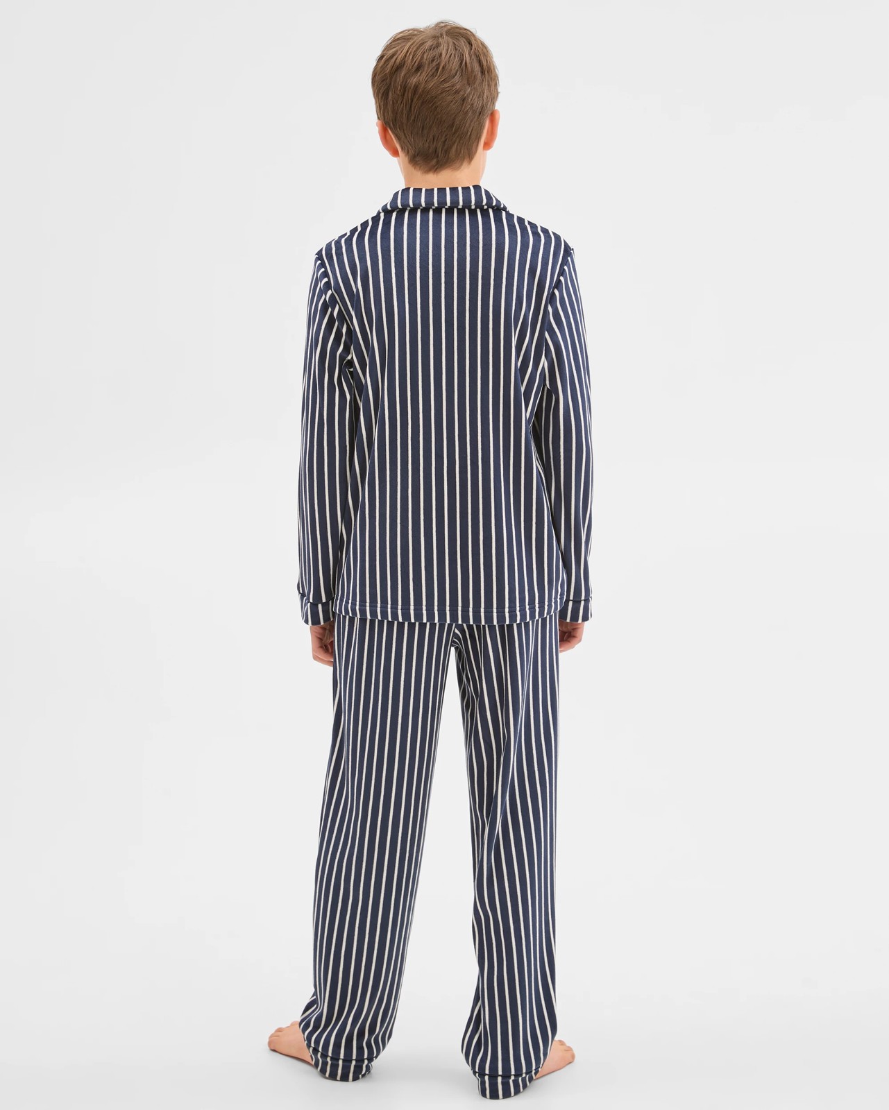 Older Boys Long Sleeve Top & Long Length Pants Fleece Pyjama Set - Stripe 4 of 5