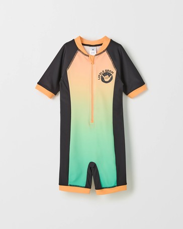 Short Sleeve Spliced Swim Onesuit
