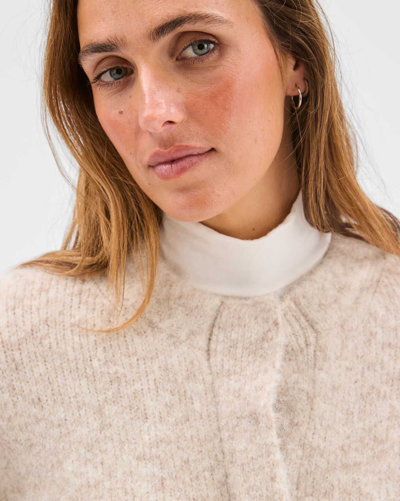 Preview Long Sleeve Plush Cardigan - Oatmeal marle 3 of 6