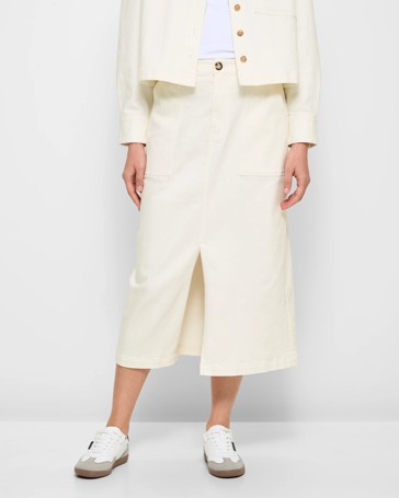 Midi Split Hem Skirt