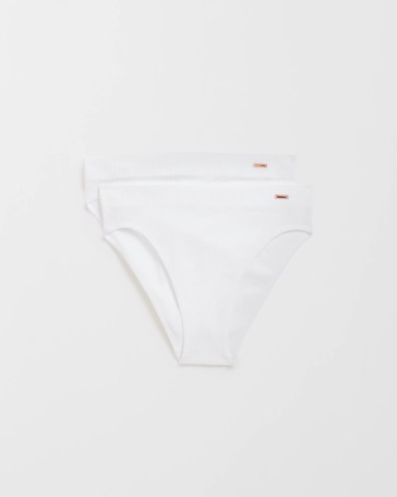 Lily Loves 2 Pack Ribbed Seamfree High Waisted Bikini Briefs