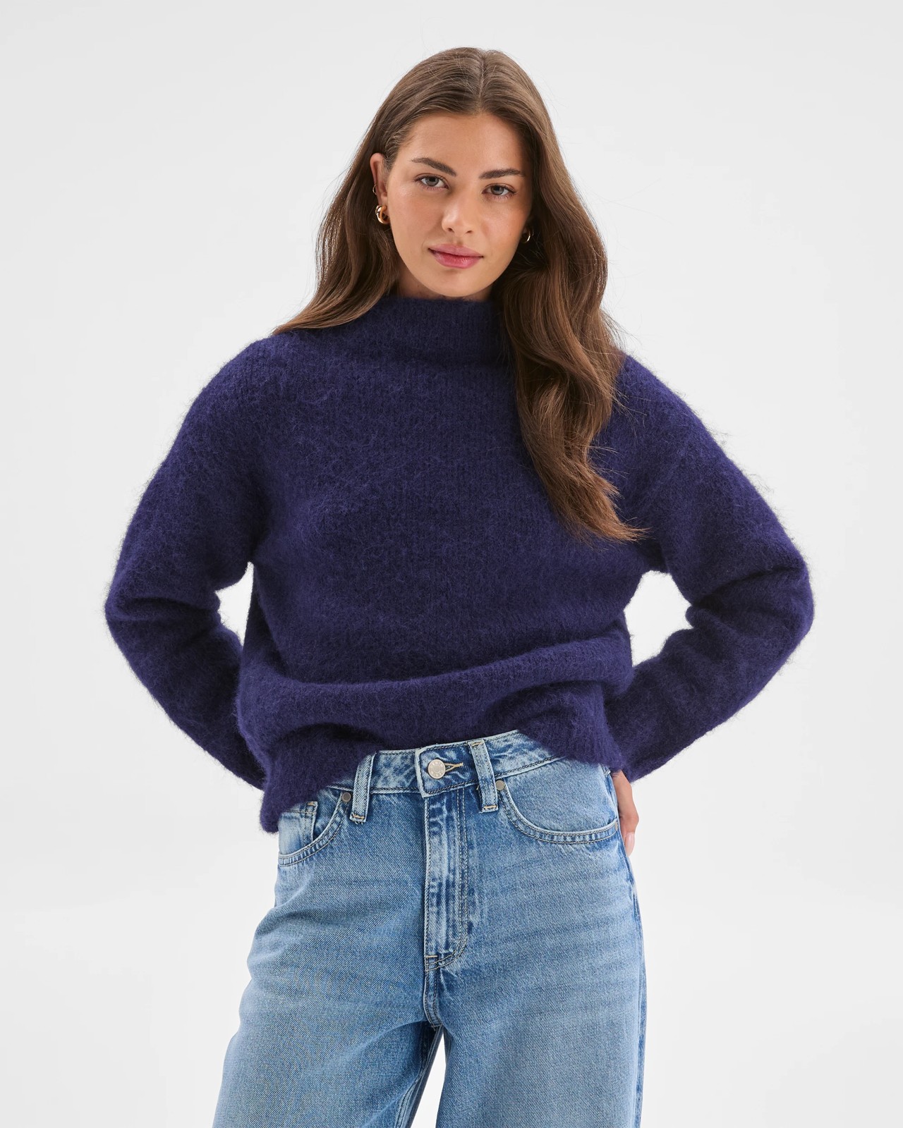 Petites Plush Knit Jumper - Royal Navy 3 of 5